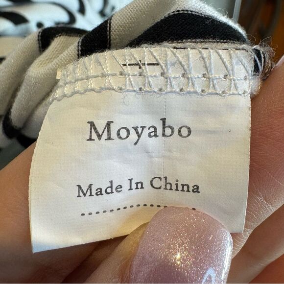 Moyabo Women’s 2XL Long Sleeve Blouse Black and White Striped - Picture 7 of 8